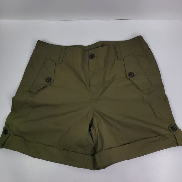 Lauren Ralph Lauren Shorts Womens Petite 8 Green Khaki Ladies Casual - Picture 2 of 9